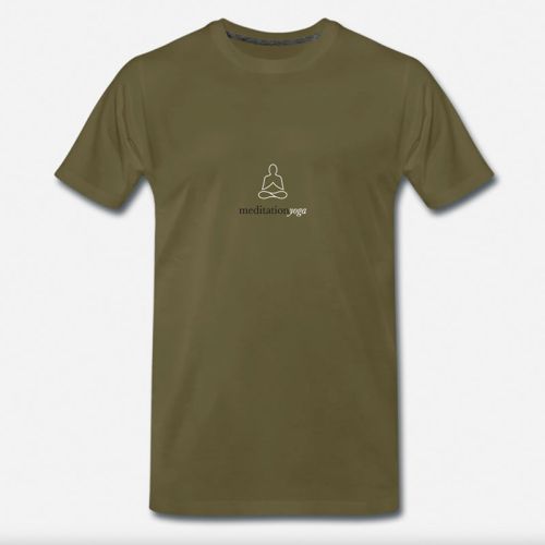 T-Shirt meditierender Yogi Männer khaki
